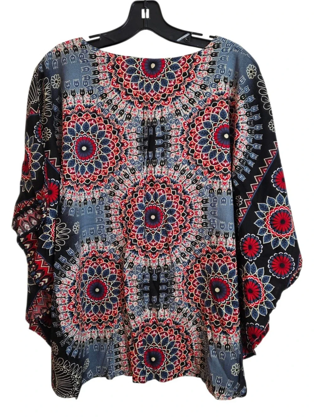 Boho Mandala Print 1X To 2X Kimono Sleeve Blouse Top Bohemian - Picture 3 of 15